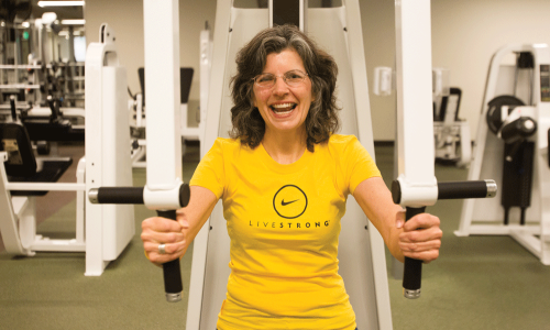 Livestrong participant using strength training machine