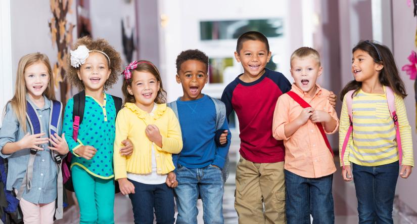 Children lined up